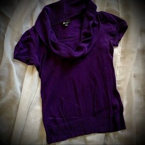 Purple short sleeve sweater